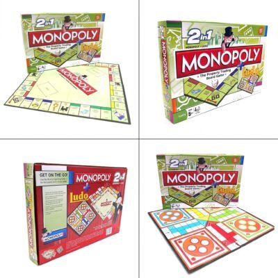 Premium 2-in-1 Monopoly and Ludo board game set featuring a double-sided board for kids and family game nights.